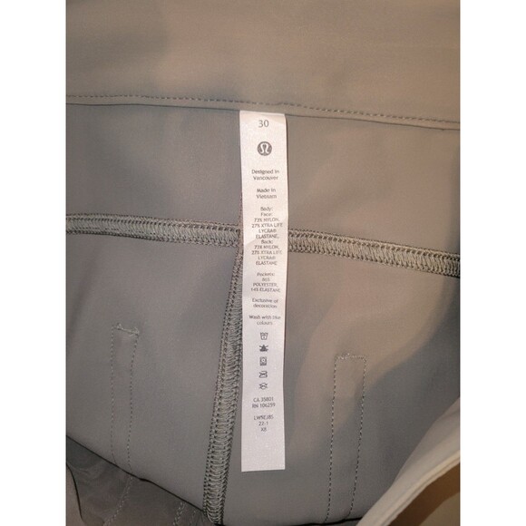 Lululemon City Sleek Slim Fit Pants Size 30 High Rise Gray Stretch Career Casual - Picture 6 of 8